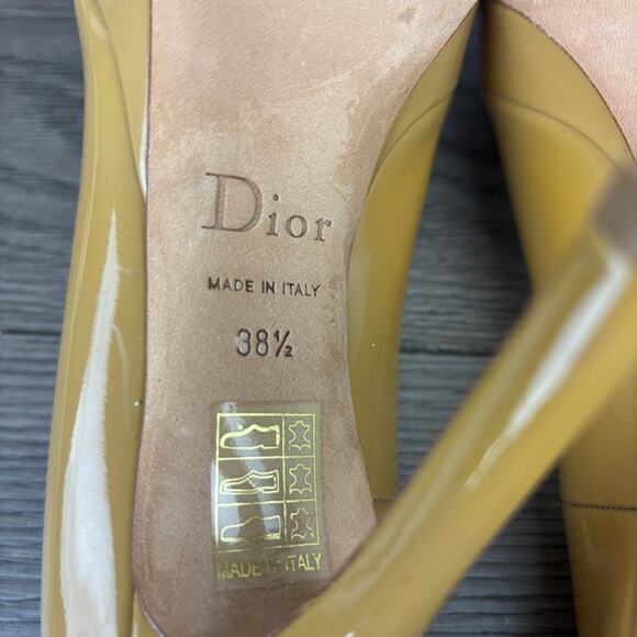 Christian Dior Beige Leather Peep Toe Stiletto Pump High Heels Women's 8 / 38.5 - Picture 9 of 11